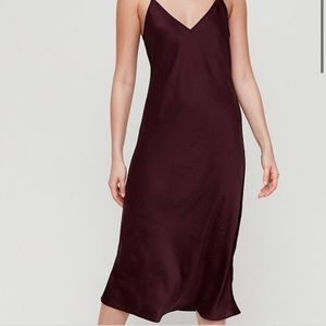Aritzia Christine Slip Dress in burgundy